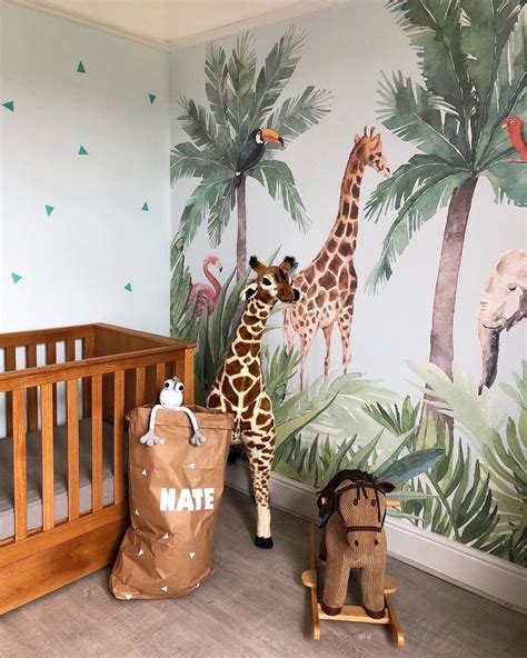 jungle themed nursery wall murals